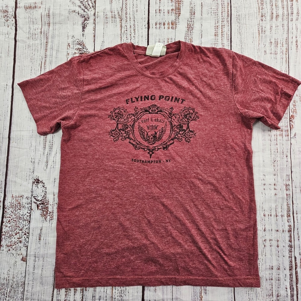 Flying Point Surf & Skate Southampton NY Red Short Sleeve T-Shirt Men's S